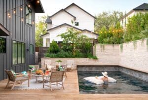 Overall project view with pool